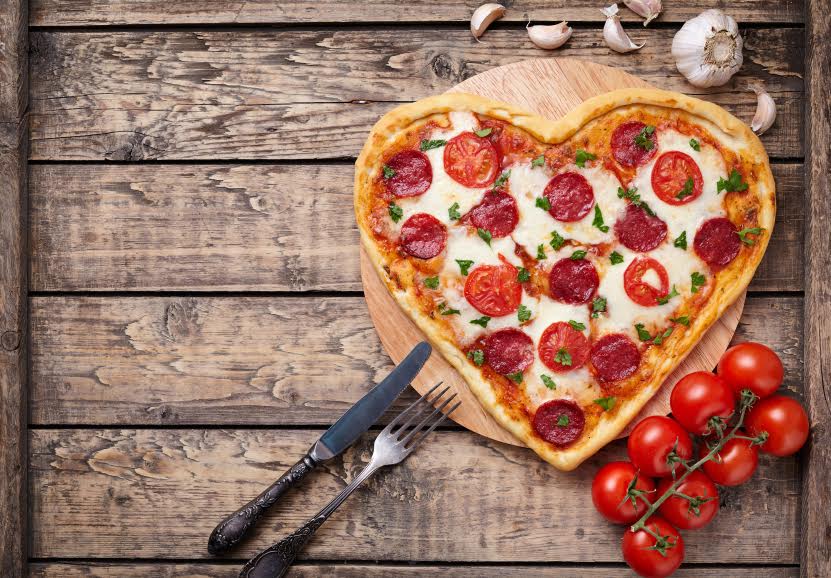 Healthy Pizza in heart shape